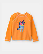 Toddler Boy 2-Piece  Bluey&trade; Rashguard & Swim Trunk Set - Orange/Green, image 2 of 7 slides