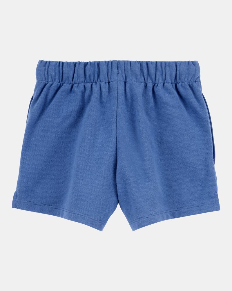 Girls Pull-On French Terry Shorts - Blue, image 2 of 4 slides