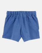 Girls Pull-On French Terry Shorts - Blue, image 2 of 4 slides