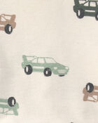 Baby Boy 2-Piece Car French Terry Short-Sleeve Top & Pant Set - Cream/Grey, image 4 of 5 slides