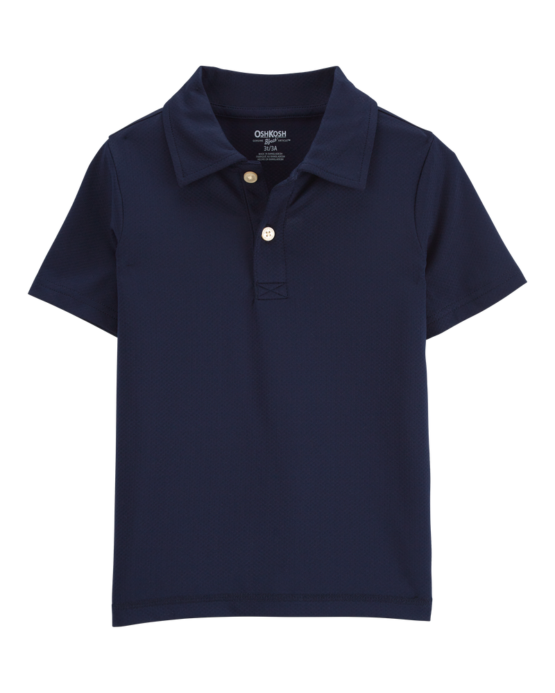 Toddler Active Polo in Moisture Wicking BeCool&trade; Fabric - Navy, image 1 of 3 slides
