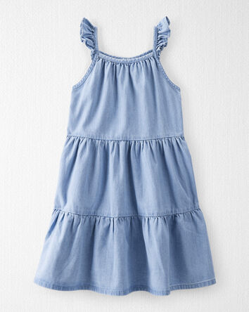Girls Organic Cotton Chambray Dress, 