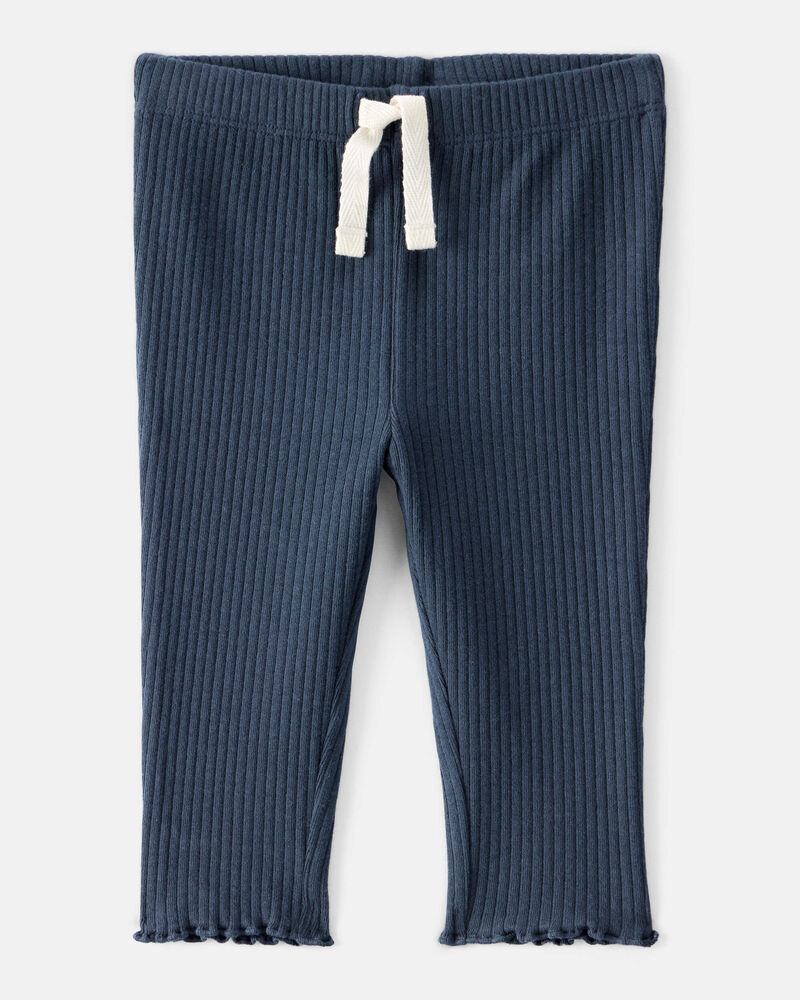Baby Girl 2-Pack Knit Pull-On Pants Set - Grey/Navy, image 5 of 7 slides