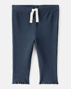 Baby Girl 2-Pack Knit Pull-On Pants Set - Grey/Navy, image 5 of 7 slides