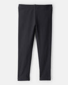 Toddler Girl Cotton Stretch Leggings - Black, image 2 of 5 slides