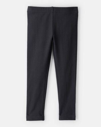 Toddler Girl Cotton Stretch Leggings - Black, 