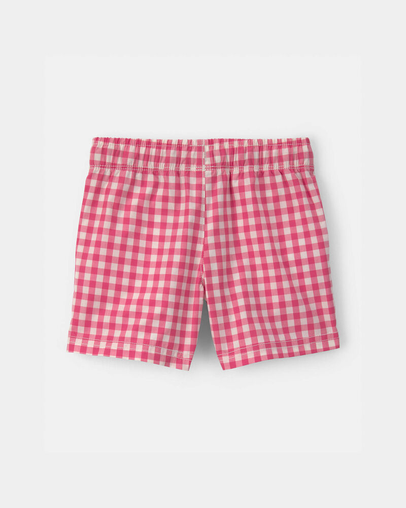 Toddler Boy Gingham Poplin Shorts - Red, image 2 of 4 slides