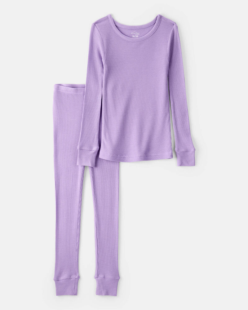 Girls PurelySoft Long-Sleeve 2-Piece Pajamas - Purple, image 1 of 5 slides