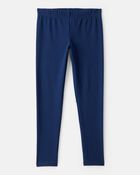 Girls Cotton Stretch Leggings - Navy, image 1 of 5 slides