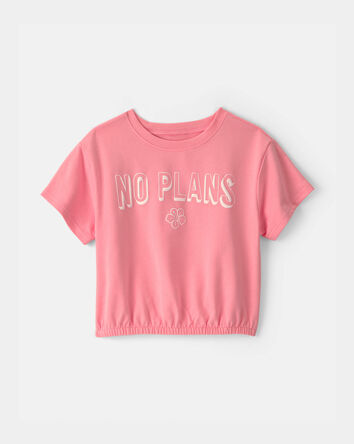 Girls 'No Plans' French Terry Top - Pink, 