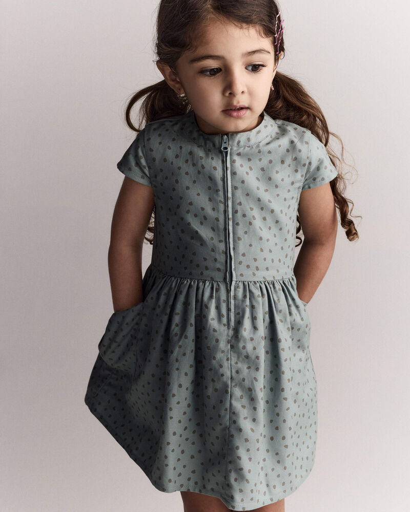 Toddler Girl Laura Dress with Pockets - Pale Blue, image 5 of 6 slides