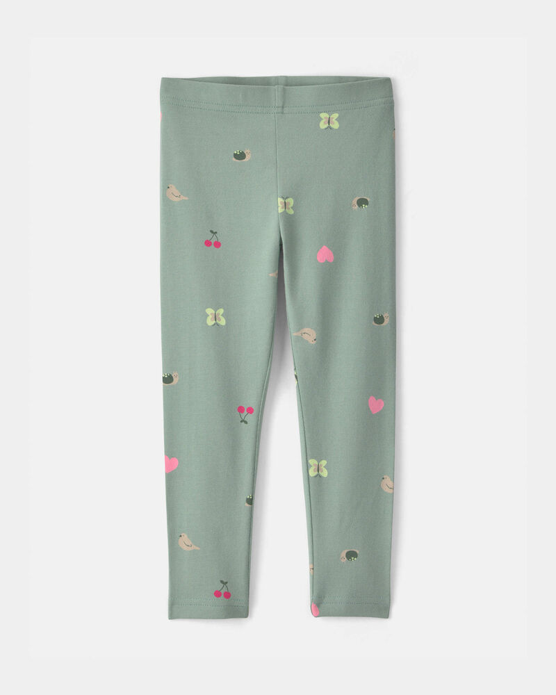 Toddler Girl Nature Pull-On Stretch Leggings - Green, image 1 of 4 slides