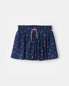 Girls Floral Active Skort - Navy, image 1 of 4 slides