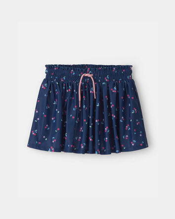 Girls Floral Active Skort - Navy, 