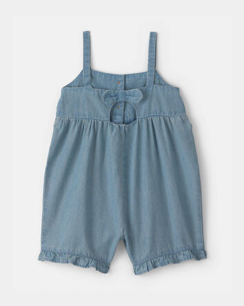 Baby Girl Chambray Sleeveless Romper, 