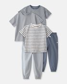 Toddler Boy 5-Piece Organic Cotton Tees & Pants Set, image 1 of 11 slides