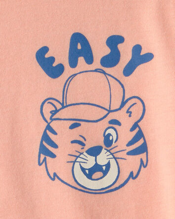 Toddler Tiger Graphic Tee - Coral, 