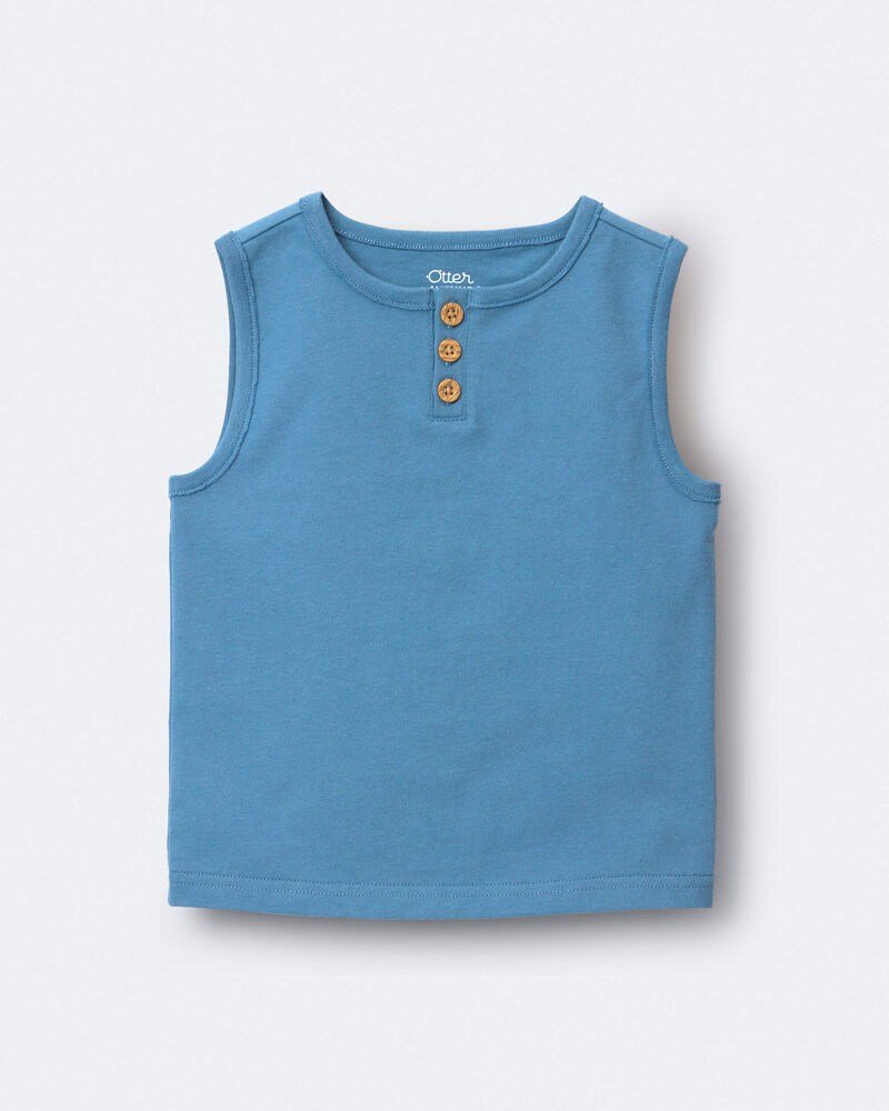 Toddler Henley Tank - Blue, image 2 of 5 slides