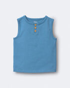 Toddler Henley Tank - Blue, image 2 of 5 slides