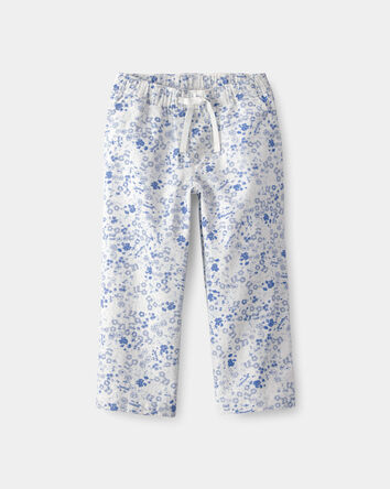 Toddler Girl Floral Wide-Leg Pants - Blue/White, 