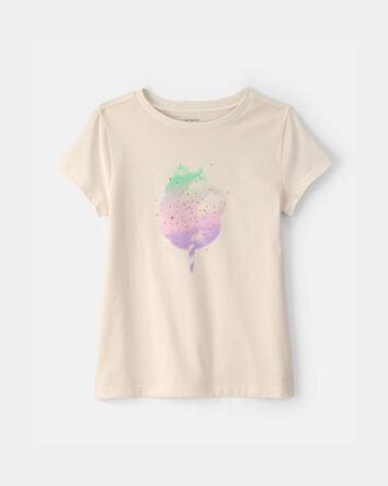 Girls Cotton Candy Graphic Tee - Cream, 