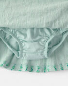 Baby Girl 2-Piece Vine Short-Sleeve Top & Skirt Set - Green, image 2 of 4 slides