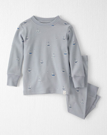Baby 2-Piece Organic Cotton Ribbed Pajama Set in Sail Away Print, 