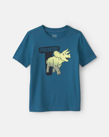 Toddler Boy Triceratops Dinosaur Graphic Tee - Blue, 