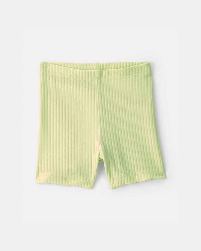 Baby Girl Ribbed Bike Shorts - Green, image 1 of 4 slides