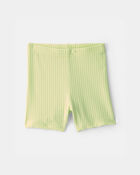 Baby Girl Ribbed Bike Shorts - Green, image 1 of 4 slides