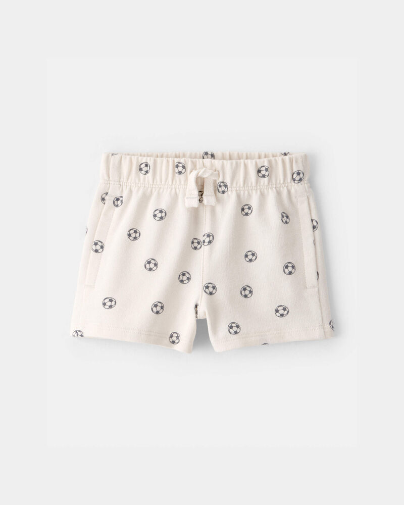 Baby Soccer French Terry Shorts - Ivory, image 1 of 4 slides