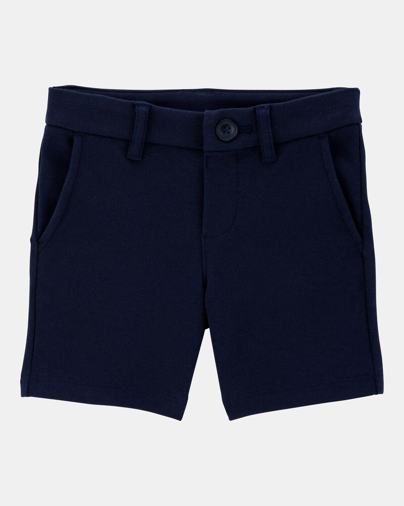 Toddler Girl Ponte Knit Uniform Shorts - Navy, image 1 of 6 slides