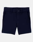 Toddler Girl Ponte Knit Uniform Shorts - Navy, image 1 of 6 slides