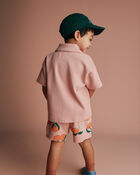 Toddler Boy Button-Down Short-Sleeve Shirt - Light Pink, image 3 of 5 slides