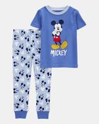Toddler Disney&copy; Mickey Mouse Snug-Fit Cotton 2-Piece Pajamas - Blue, image 1 of 3 slides