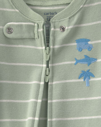 Baby Beach 100% Cotton 1-Piece Pajama - Green, 