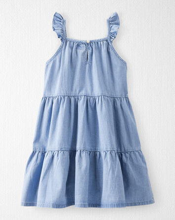 Girls Organic Cotton Chambray Dress, 