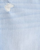 Girls Frayed Denim Skimmer Shorts - Light Wash, image 3 of 4 slides