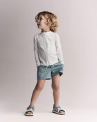 Toddler Full-Zip Long-Sleeve Rashguard - Light Blue, image 3 of 6 slides
