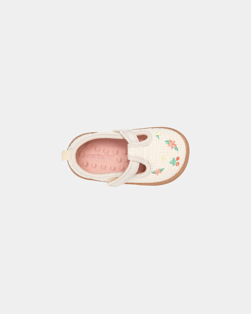 Baby Girl Every Step&reg; First Walker Floral Casual Shoes - Cream, image 4 of 6 slides
