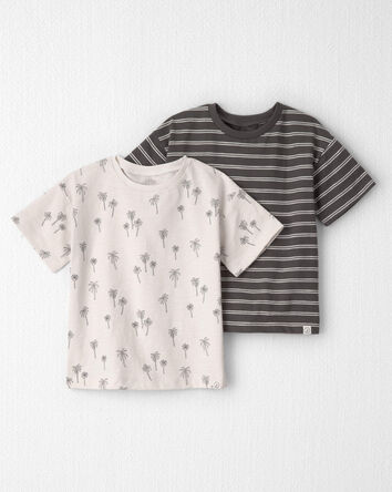 Toddler Boy 2-Pack Organic Cotton T-Shirts in Palm Trees, 