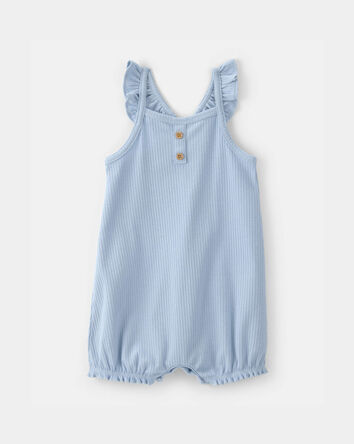 Baby Girl Sleeveless Romper - Blue, 