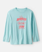 Kids Burger Crew Long-Sleeve Graphic Tee - Blue, image 1 of 3 slides