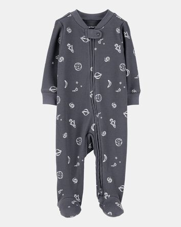 Baby 2-Pack  Ribbed 2-Way Zip Sleep & Play Pajamas - Grey/Ivory, 