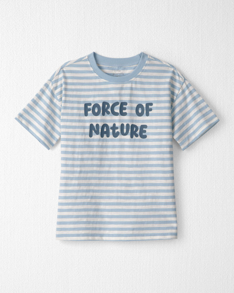 Kids Organic Cotton 'Force of Nature' Tee in Stripes, image 1 of 4 slides