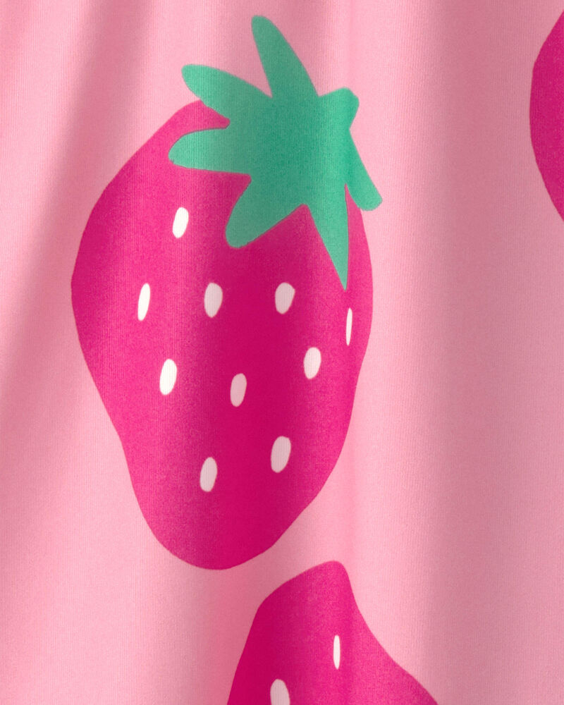 Toddler Girl Strawberry Swim Dress Coverup - Pink, image 3 of 4 slides