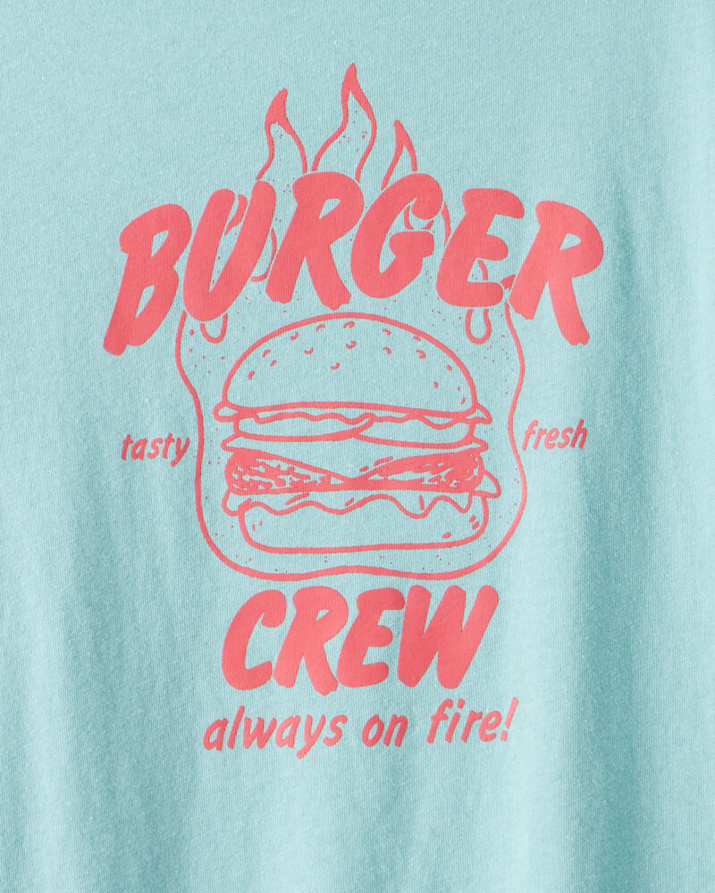 Kids Burger Crew Long-Sleeve Graphic Tee - Blue, image 2 of 3 slides