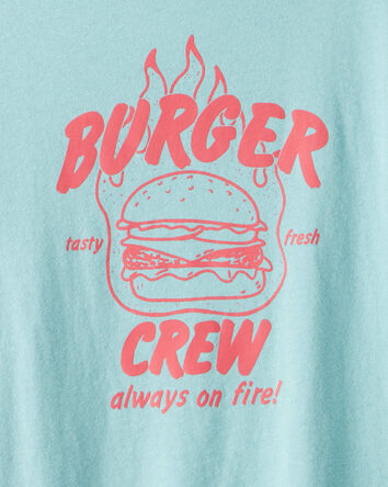 Kids Burger Crew Long-Sleeve Graphic Tee - Blue, 