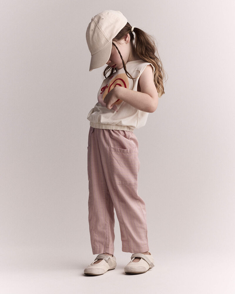 Toddler Girl Snail Elastic Waist Tank - Cream, image 3 of 6 slides