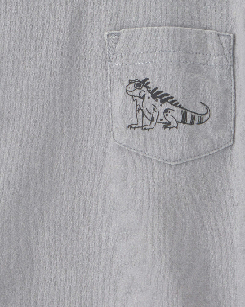 Baby Boy Lizard Pocket Tee - Grey, image 2 of 3 slides